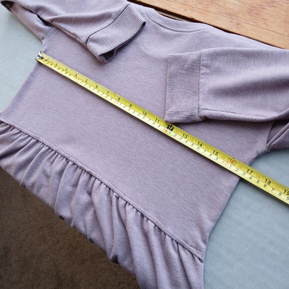SO Tiered Keyhole Tunic XL purple babydoll sweatshirt dress long sleeve feminine - Picture 8 of 10